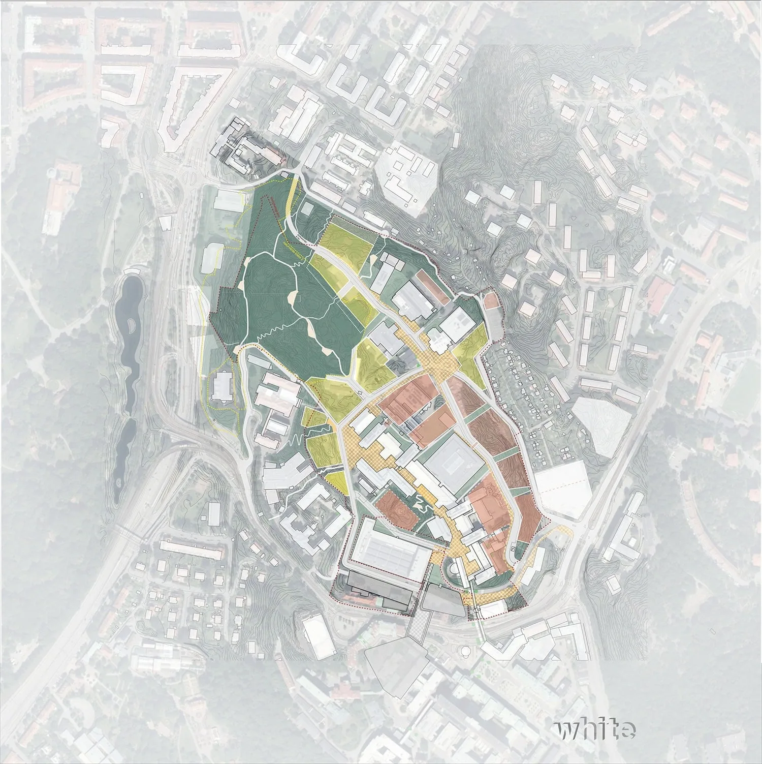 Strukturplan över Medicinareberget i Göteborg.